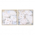 Tablou DKD Home Decor Květiny Romantic 60 x 3,5 x 60 cm (2 Unități)