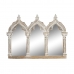 Stensko ogledalo DKD Home Decor Bela Naraven Mangov les Indijanec 76 x 3,8 x 55,8 cm