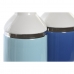 Vase DKD Home Decor 12 x 12 x 18,5 cm Silberfarben Weiß Himmelsblau Marineblau Steingut (2 Stück)