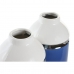 Vase DKD Home Decor 12 x 12 x 18,5 cm Silver White Sky blue Navy Blue Stoneware (2 Units)