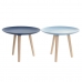 Postranní stolek DKD Home Decor 44 x 44 x 35 cm Modrý Kaštanová Nebeská modrá Borovice Dřevo MDF (2 kusů)