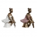 Okrasna Figura DKD Home Decor 12 x 9,5 x 15,5 cm Roza Bela Baletni Plesalec (2 kosov)