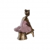 Decorative Figure DKD Home Decor 12 x 9,5 x 15,5 cm Pink White Ballet Dancer (2 Units)