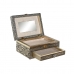Jewelry box DKD Home Decor 17,5 x 12,5 x 8,5 cm Champagne Natural Aluminium