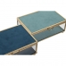 Boîte à bijoux DKD Home Decor 15 x 10 x 6 cm Verre Turquoise Bleu ciel Fer (2 Unités)