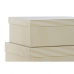 Halmozható Rendszerező Doboz Készlet DKD Home Decor Fehér Négyzetben Préselt Papír Mustár (43,5 x 33,5 x 15,5 cm)