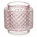 Candleholder Pink Glass (9 x 8,8 x 9 cm) (12 Units)