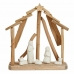 Christmas nativity set Ceramic Brown White 2 Units 25 x 28 x 10 cm Natural Wood (2 Units)