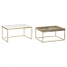 Set of 2 tables DKD Home Decor Golden Natural Wood Metal Crystal 90 x 60 x 45 cm