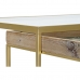Набор из двух столиков DKD Home Decor Позолоченный Натуральный Деревянный Металл Стеклянный 90 x 60 x 45 cm