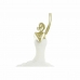 Koristehahmo DKD Home Decor 13,5 x 12,5 x 40 cm Kullattu Valkoinen Hartsi Balettitanssija