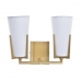Nástěnná lampa DKD Home Decor Sklo Zlatá Kov Polyester Bílý (30 x 18 x 23 cm)