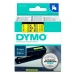 Laminēta lente iekārtu marķēšanai Dymo D1 40918 9 mm LabelManager™ Melns Dzeltens (5 gb.)