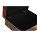 Doos-Juwelenkistje DKD Home Decor Metaal Kristal Rood Gouden Hout MDF 25 x 18 x 10 cm (2 Stuks)