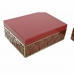 Scatola-Portagioie DKD Home Decor Metallo Cristallo Rosso Dorato Legno MDF 25 x 18 x 10 cm (2 Unità)