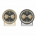 Reloj de Mesa DKD Home Decor 12 x 5 x 14 cm Negro Dorado Hierro PVC Vintage (2 Unidades)