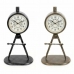Reloj de Mesa DKD Home Decor 17 x 8 x 31 cm Negro Dorado Hierro PVC Loft (2 Unidades)