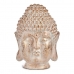 Dekorativ havefigur Buddha Hoved Hvid/Guld Polyesterharpisk (31,5 x 50,5 x 35 cm)