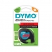 Laminoitu teippi tarrakoneelle Dymo 91203 12 mm LetraTag® Musta Punainen (10 osaa)