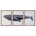 Conjunto de 3 quadros DKD Home Decor 150 x 2 x 70 cm Baleia