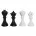Figură Decorativă DKD Home Decor Alb Negru Piese de Șah 12 x 12 x 25,5 cm (4 Unități)