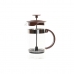 Cafetière with Plunger DKD Home Decor Brown Transparent Stainless steel Borosilicate Glass 350 ml 16 x 9 x 18,5 cm