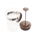 Kaffekande med stempel DKD Home Decor Brun Gennemsigtig Rustfrit stål Borosilikatglas 350 ml 16 x 9 x 18,5 cm