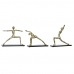 Statua Decorativa DKD Home Decor 33 x 10 x 35 cm Nero Dorato Indiano Yoga (3 Unità)
