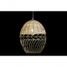 Loftslampe DKD Home Decor Metal Hvid Lys brun Spanskrør 50 W (30 x 30 x 38 cm)