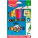 Colouring pencils Maped Color' Peps Star Multicolour 18 Pieces (12 Units)