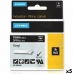 Gelamineerde Tape voor Labelmakers Rhino Dymo ID1-19 19 x 5,5 mm Zwart Polyester Wit Zelfklevend (5 Stuks)