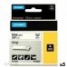 Laminovaná Páska do Tiskárny Štítků Rhino Dymo ID1-9 Bílý Černý 9 x 5,5 mm Vinyly (5 kusů)