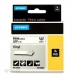 Laminovaná Páska do Tiskárny Štítků Rhino Dymo ID1-9 Bílý Černý 9 x 5,5 mm Vinyly (5 kusů)