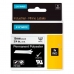 Ruban Laminé pour Etiqueteuses Rhino Dymo ID1-19 19 x 5,5 mm Noir Polyester Blanc Autocollants (5 Unités)