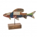 Deko-Figur Calypso Fisch 51 x 13 x 28 cm Teakholz Bunt