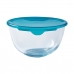 Round Lunch Box with Lid Pyrex Cook & Store 16 x 16 x 10 cm Blue 1 L Silicone Glass (3 Units)
