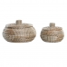 Basket set DKD Home Decor Natural Seagrass Tropical 32 x 32 x 20 cm