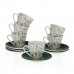 Set med kopper og underkopper Versa Sansa Kaffe Porcelæn (12 Dele)