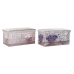 Multi-use Box DKD Home Decor Foldable 71,5 x 35 x 36 cm Grey Bicycle Pink Lilac Polyurethane (2 Units)