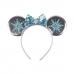 Diadema Frozen Plateado Orejas Azul