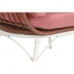 Vrtni fotelj DKD Home Decor 99 x 71 x 147 cm Kovina glina sintetični ratan Bela