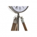 Orologio da Tavolo DKD Home Decor 22 x 40 x 80 cm Naturale Argentato Alluminio Tripode Legno di mango Tradizionale