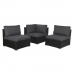 Garden sofa DKD Home Decor 300 x 150 x 65,5 cm 71 x 81 x 67 cm Steel Tempered Glass