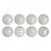 Ballen CAPIZ Decoratie Zilver 10 x 10 x 10 cm (8 Stuks)