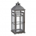 Farol 28 x 28 x 75 cm Portavelas Gris Madera de abeto (2 Unidades)