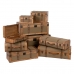 Set of Chests 90 x 47 x 45 cm Synthetic Fabric Wood (3 Pieces)