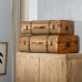 Komplet lesenih skrinj 80 x 41,5 x 25 cm Sintetična Tkanina Les (2 Kosi)