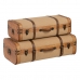 Set of Chests 80 x 41,5 x 25 cm Synthetic Fabric Wood (2 Pieces)