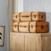 Zestaw kufrów 80 x 41,5 x 25 cm Tkanina syntetyczna Drewno (2 Części)