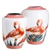 Vase aus Keramik Koralle Weiß Flamingo 36 x 36 x 48 cm